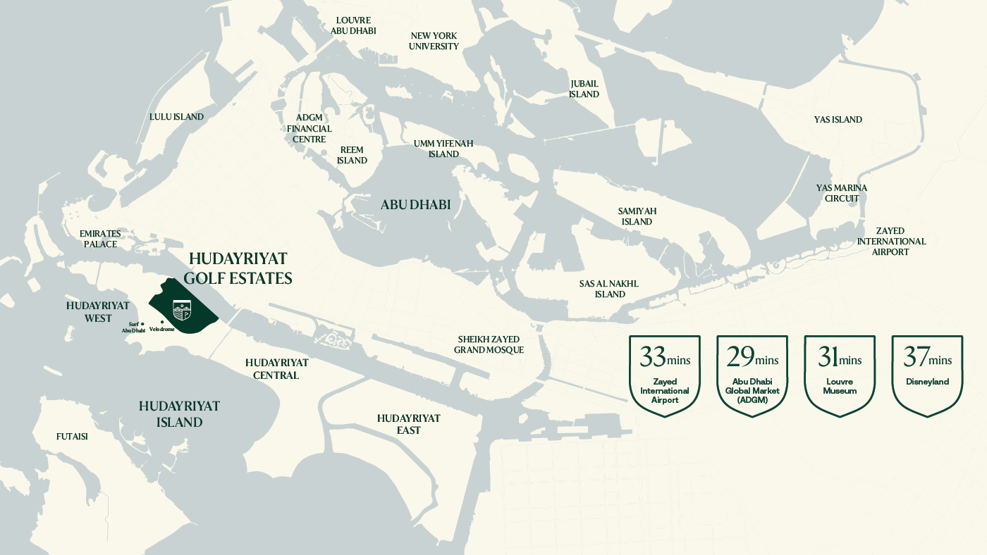 Hudayriyat Golf Estate Map